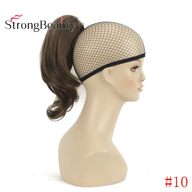 StrongBeauty 12 дюймов 10% синтетические 90% человеческие волосы короткая кудрявая заколка для хвоста в наращивание волос с зажимом для когтей