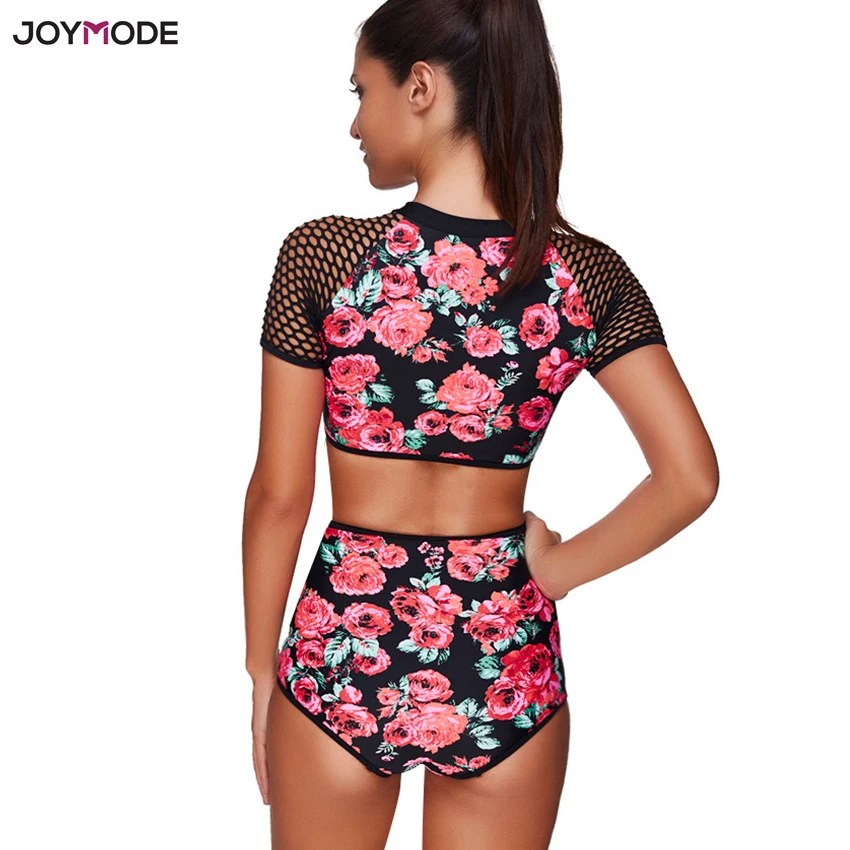 Купальный костюм JOYMODE с сетчатыми рукавами пикантная купальная одежда молнией