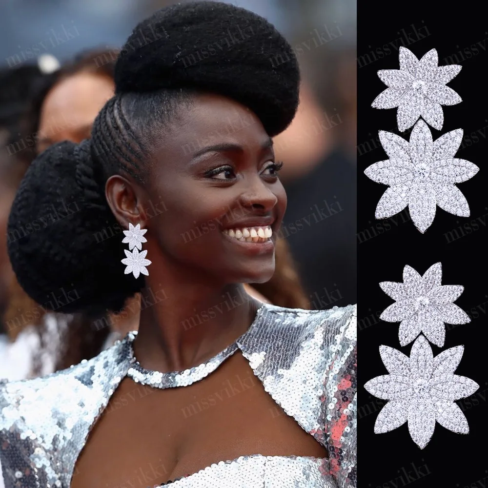 Missvikki высококачественные модные большие серьги в виде цветов модный стиль для