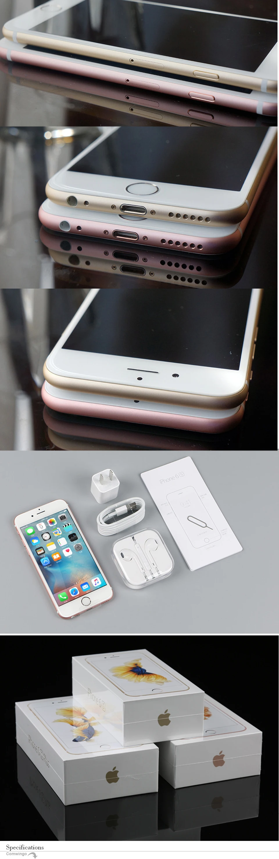 Разблокированный Apple iphone 6s 2 Гб Оперативная память 16 Гб/64/128 ГБ Встроенная память IOS Двухъядерный 4,7 ''12.0MP Камера A9, сеть 4G LTE, мобильный телефон iphone 6s
