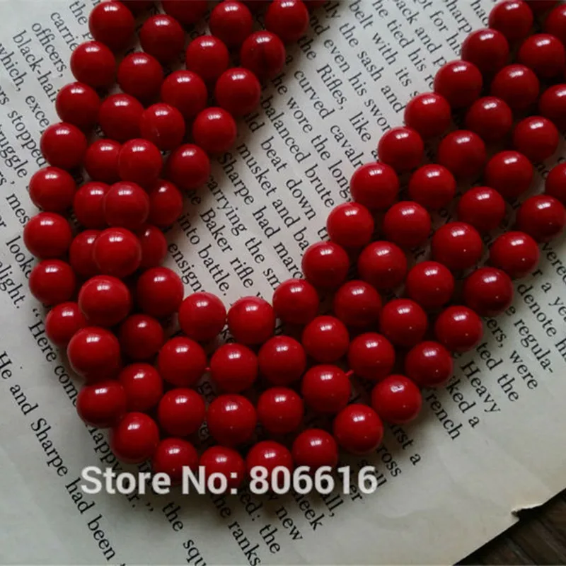 

AA Grade 8MM 98Pcs "Red " Natural Coral Bead Loose Strand Jewelry Beads Accessories & Findings
