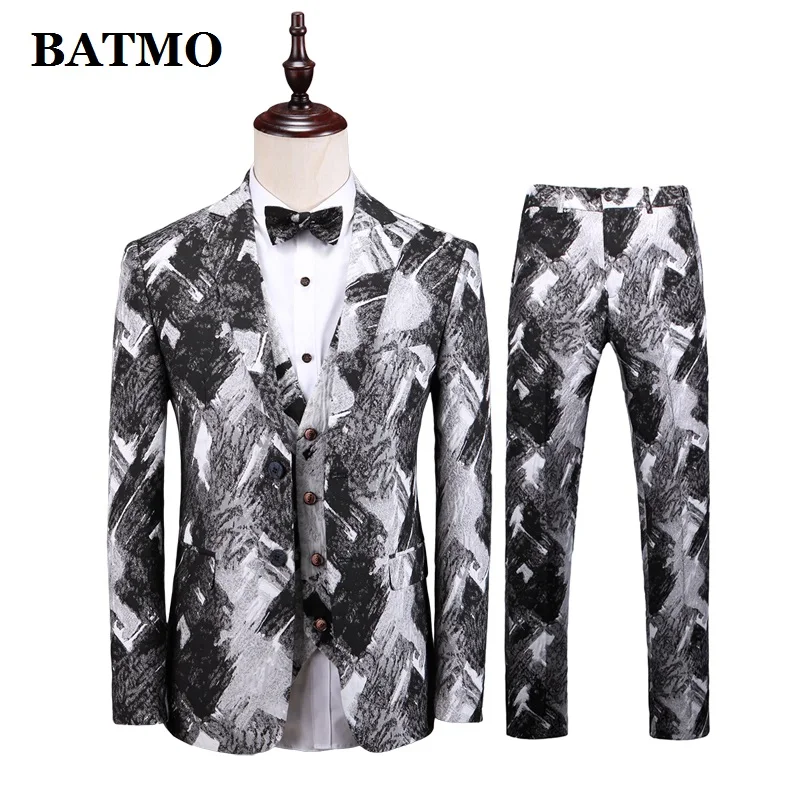 

BATMO 2019 Новое поступление высокое качество для мужчин; Свадебное платье, для мужчин, модные костюмы с рисунками из мультфильмов, черные костю...