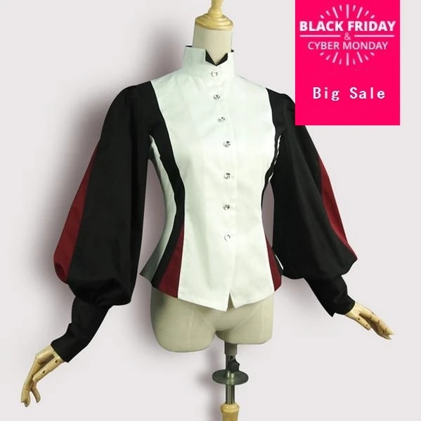 Женская винтажная рубашка с рукавами-фонариками хлопковая блузка в готическом