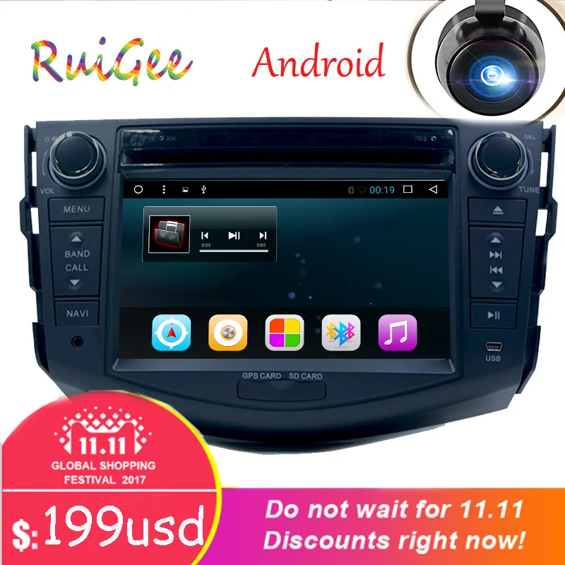 4 ядра 8 'ƈdin Android 7 1 Автомобильный GPS Видео плеер для RAV4 RAM 1G Rom16GB матовый черный