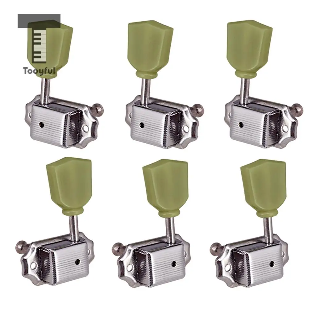

Tooyful 3R3L Vintage Guitar Tuners String Tuning Peg Locking Key Button for LP Electric Guitar