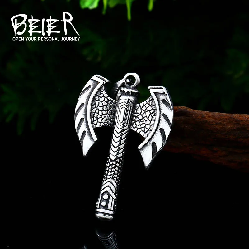 Байер ретро 316 из нержавеющей стали Viking топор ожерелье Руна Ax открывалка для