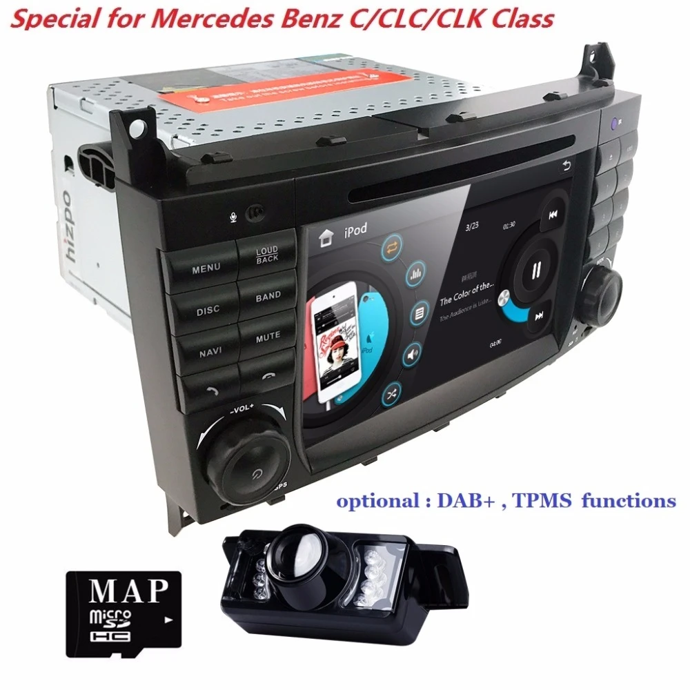 Автомагнитола HIZPO 2 DIN для Mercedes Benz W203 W209 стерео система с DVD GPS радио мультимедиа rds