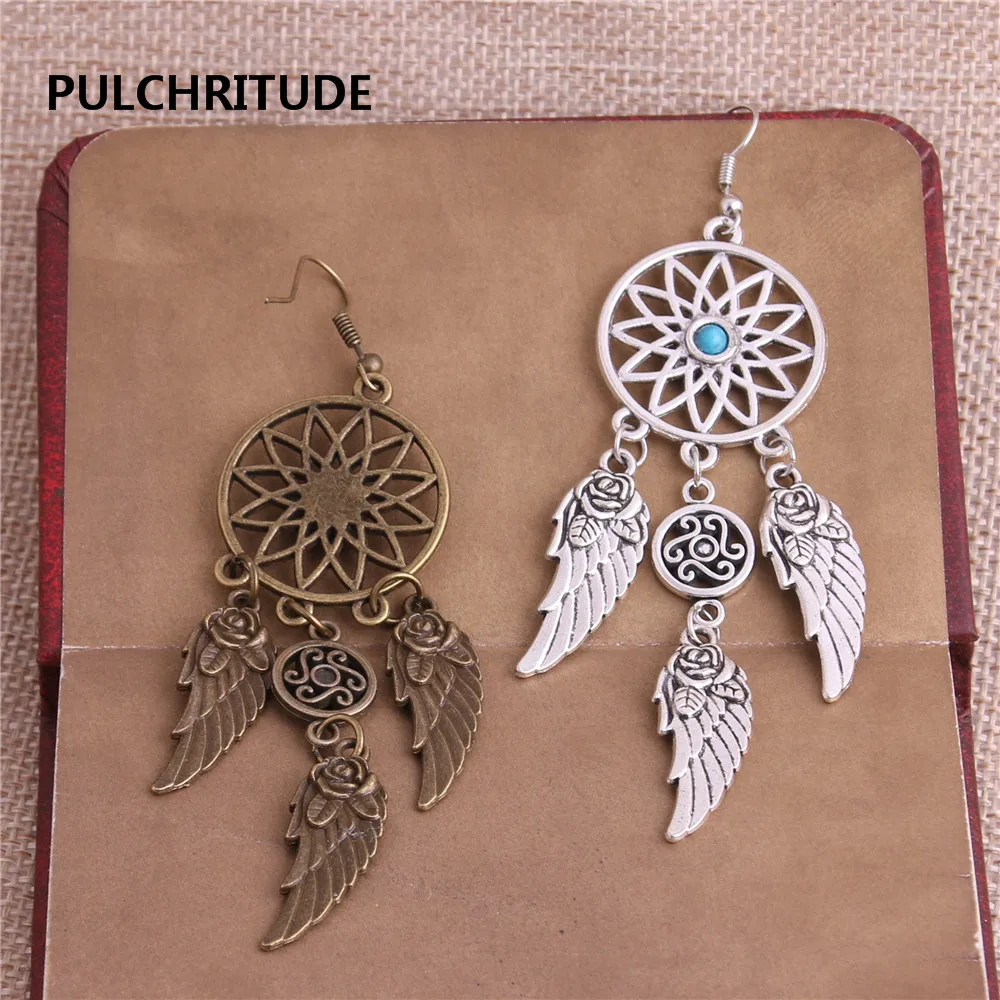 PULCHRITUDE 4 шт./лот металлическая античная серебряная бронза перо очарование Ловец