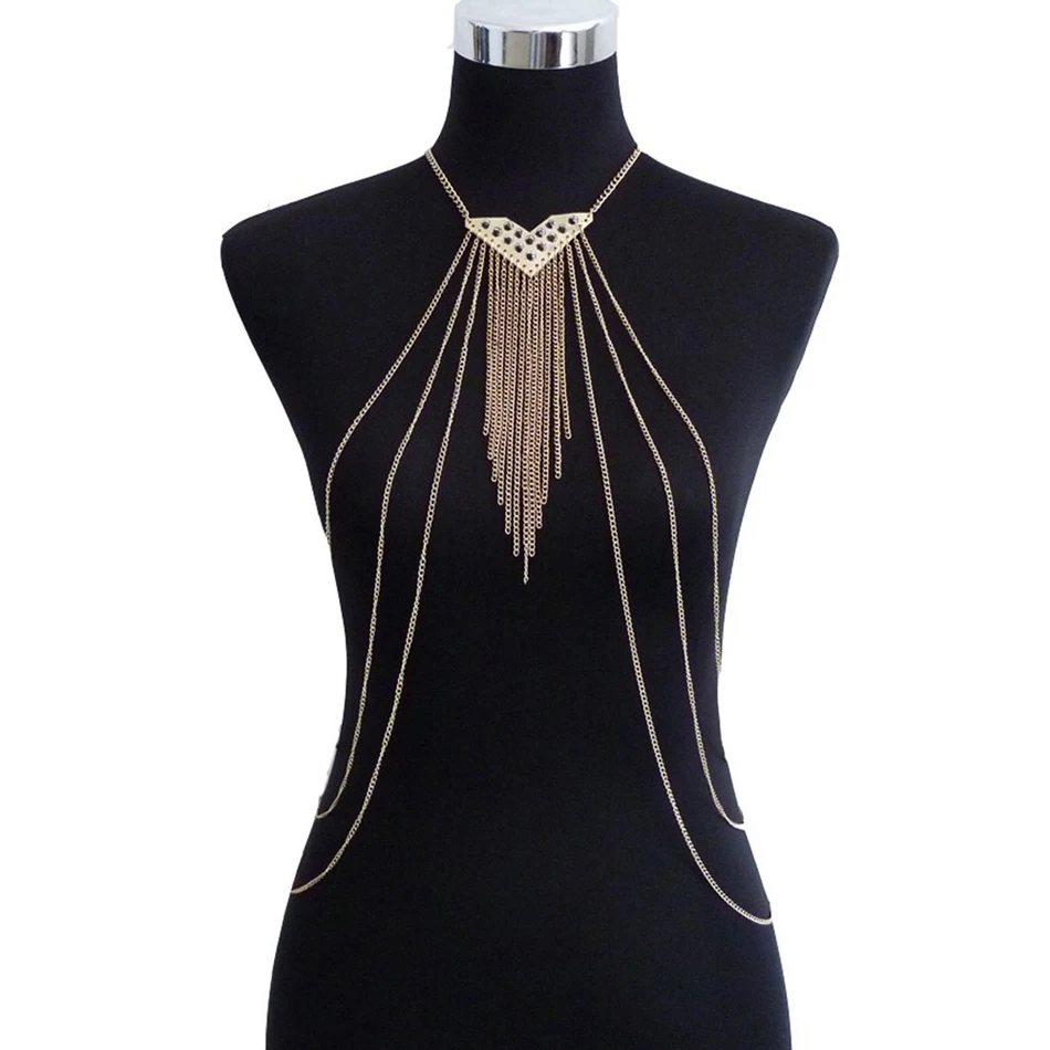 Модная Геометрическая треугольная металлическая подвеска кисточка золотого