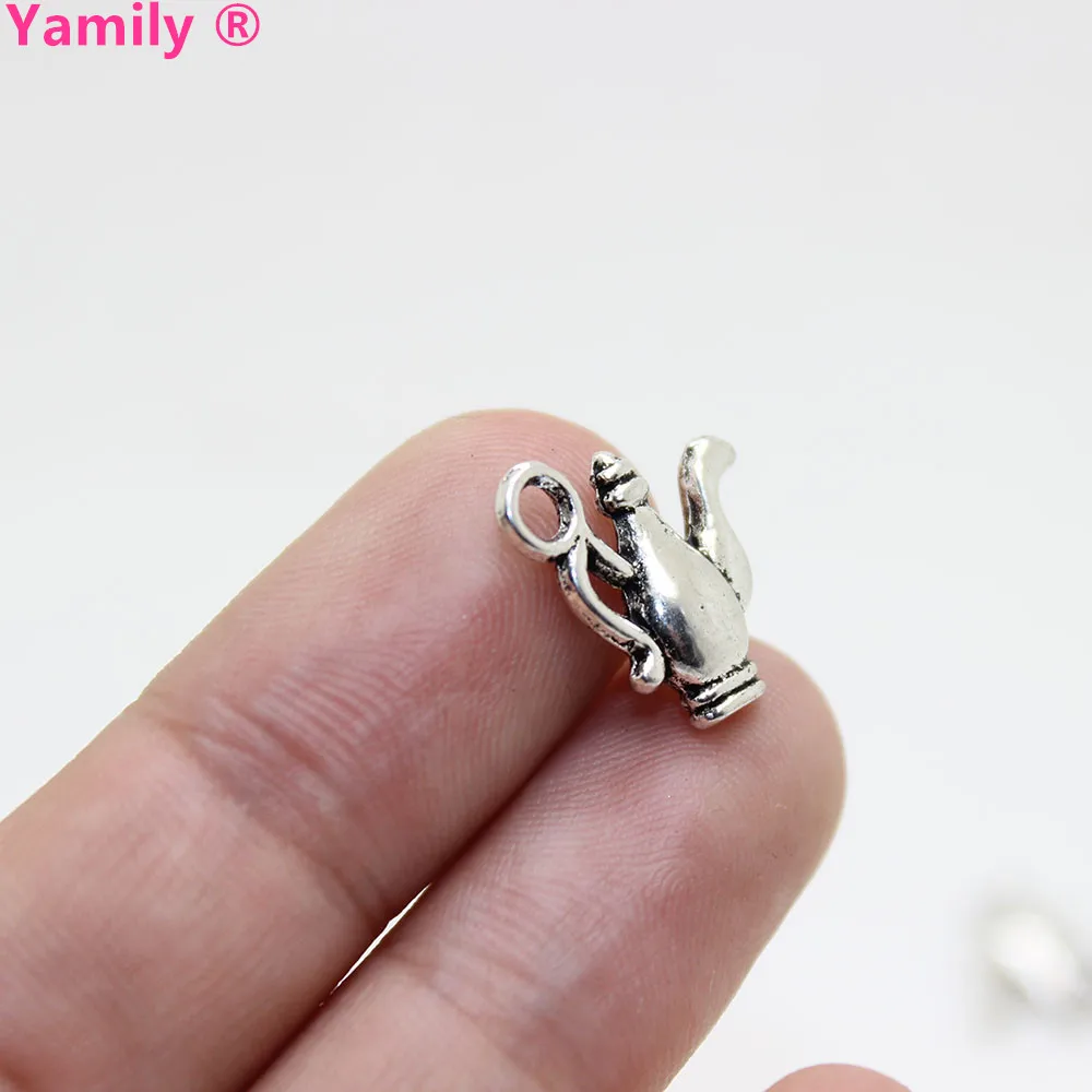 Yamily 15 шт/17х15 мм 3d кофе брелок горшочек s античный серебряный тон кулон для diy