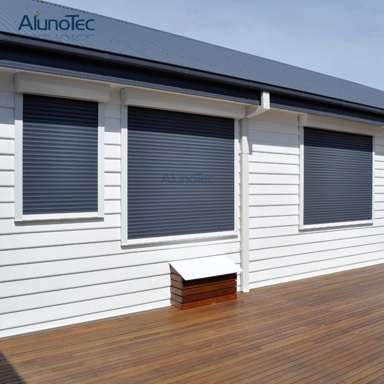 Автоматическая шторная дверь окна рулонные ворота из алюминия с белый бежевый