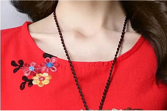 Miwimdwomen летние платья 2018 Новая мода Винтаж свободные вышитые короткий рукав