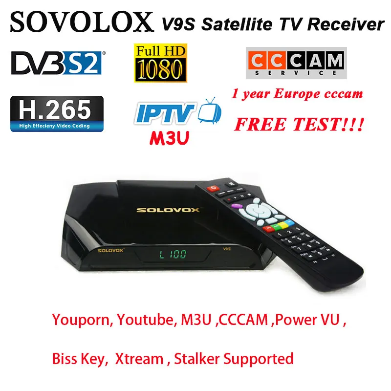 Solovox V9S спутниковый ТВ приемник DVB-S2 цифровой Поддержка HD IPTV m3u CCCAM NewCam через USB WI-FI Мощность VU Xtream Сталкер приемник h96