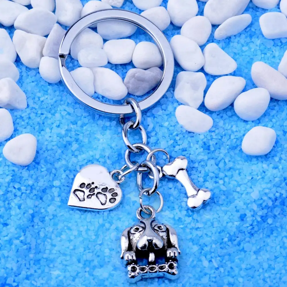 12PC Wholesale Lovely Dog Pet Bone Paw Heart Key Chain Women Men Animals Lover Keyring Family Friends Fashion Gifts New | Украшения и