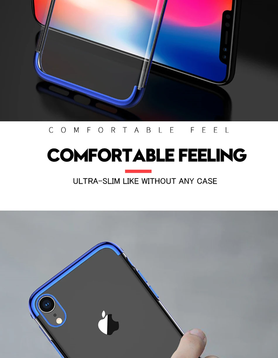 MaxGear силиконовый прозрачный мягкий чехол для телефона для iPhone 7X6 6S 8 XR XS Max роскошный ТПУ чехол Полный Чехол для iPhone 6 6S 7 8 Plus