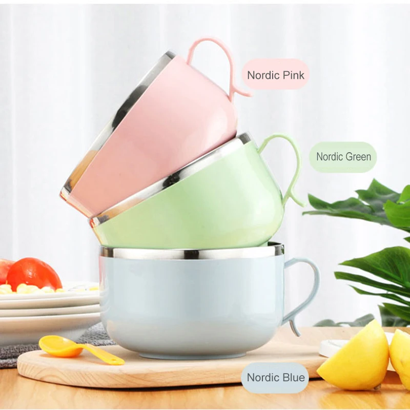 Милый мультфильм из нержавеющей стали Ланч бокс фаст фуд чашка чаша для лапши