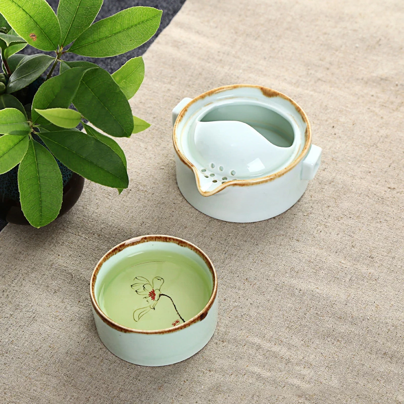 Чайник Celadon 1 чайник чашка антикварный фарфор портативный дорожный чайный сервиз