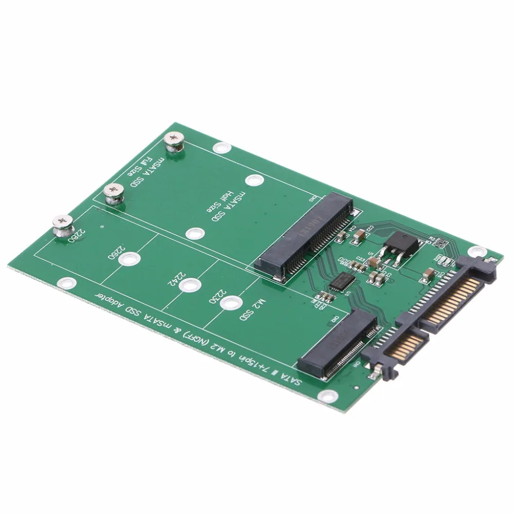 Переходник mSATA и M.2 (B Key NGFF) 2 в 1 разных размеров SSD на SATA 3 III|ssd to sata|ssd ssdmsata m.2 |