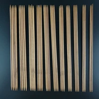 55pcs 11 sizes double pointed carbonized bamboo handle crochet hooks knit weave yarn craft knitting needle craft knit tools