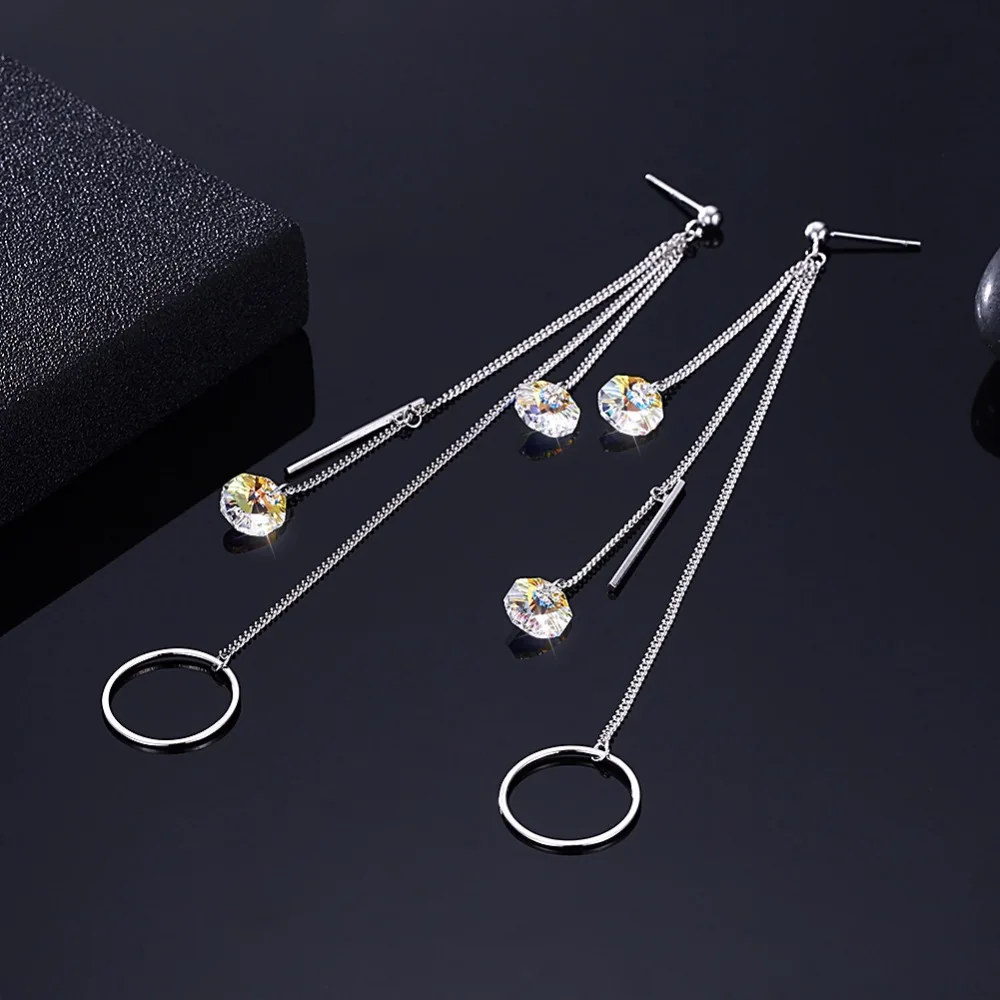 CICI Уоррен Кристалл из Австрии Для Женщин Серьги Fine Jewelry Элегантный Круглый