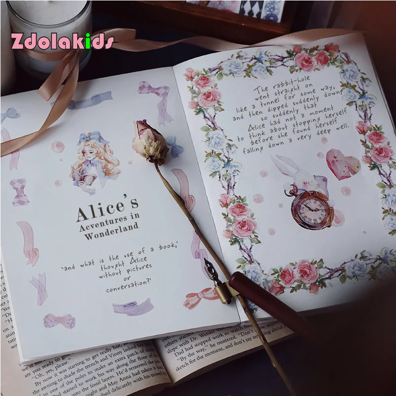 Декоративная Маскировочная лента Алиса в стране чудес|Офисный скотч| |