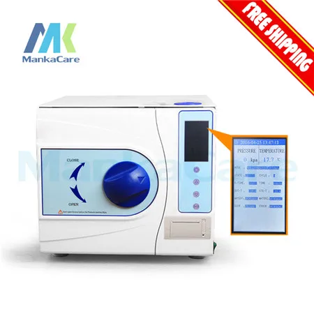 

New Class B Autoclave with Printer 18 Liters Steam Sterilizer 18L Vacuum Steam Dental Sterilizer with CE Free shipping