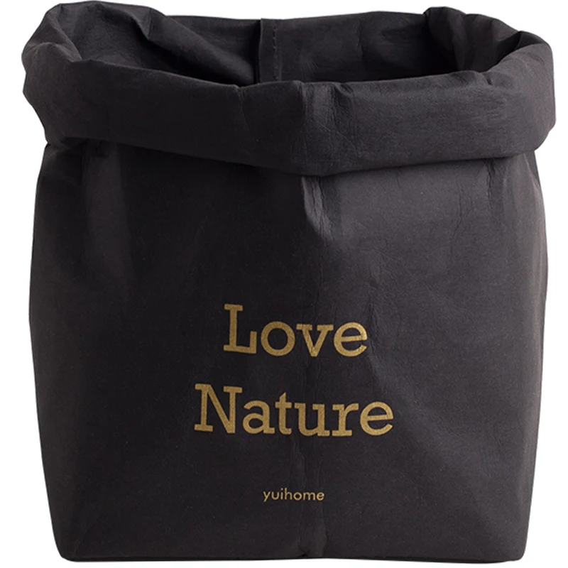 Моющиеся крафт Бумага Nordic сумка для хранения Love Nature с красивыми растениями