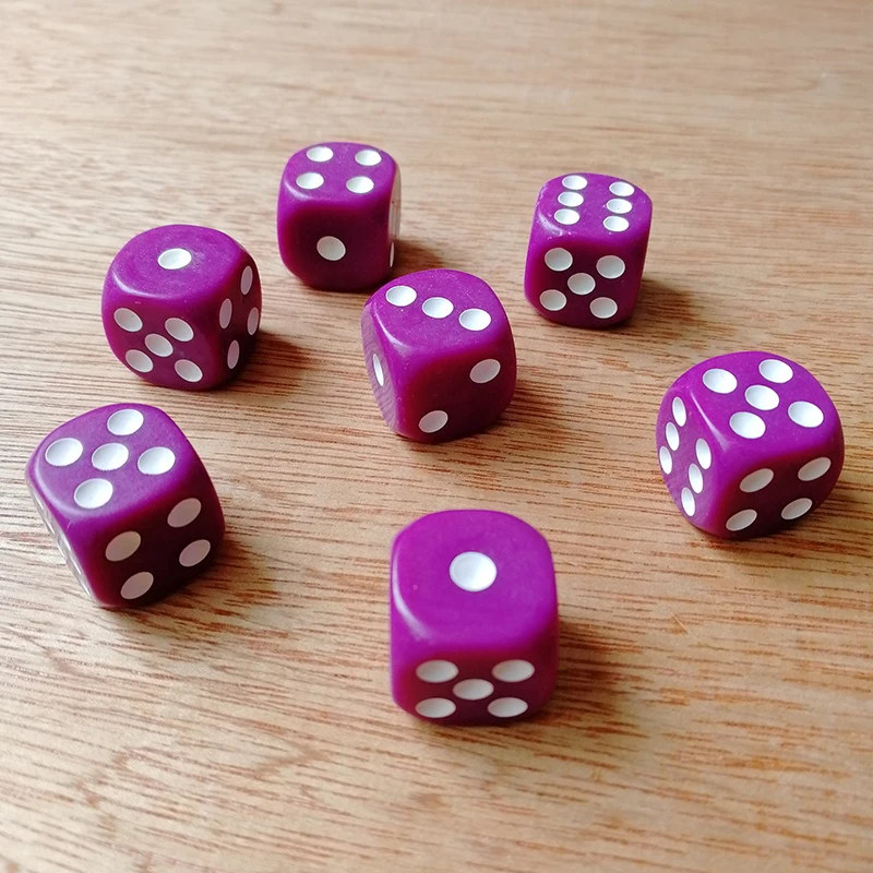 30PCS/Lot Solid Color Dices Set Drinking Dice 16MM Acrylic Boardgame Dices Gambling Cubes Dados 6 Caras Club Party Accessories - Цвет: Фиолетовый