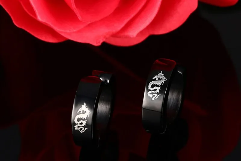 Модные серьги кольца для женщин из нержавеющей стали с драконом|earring color|earingshoop