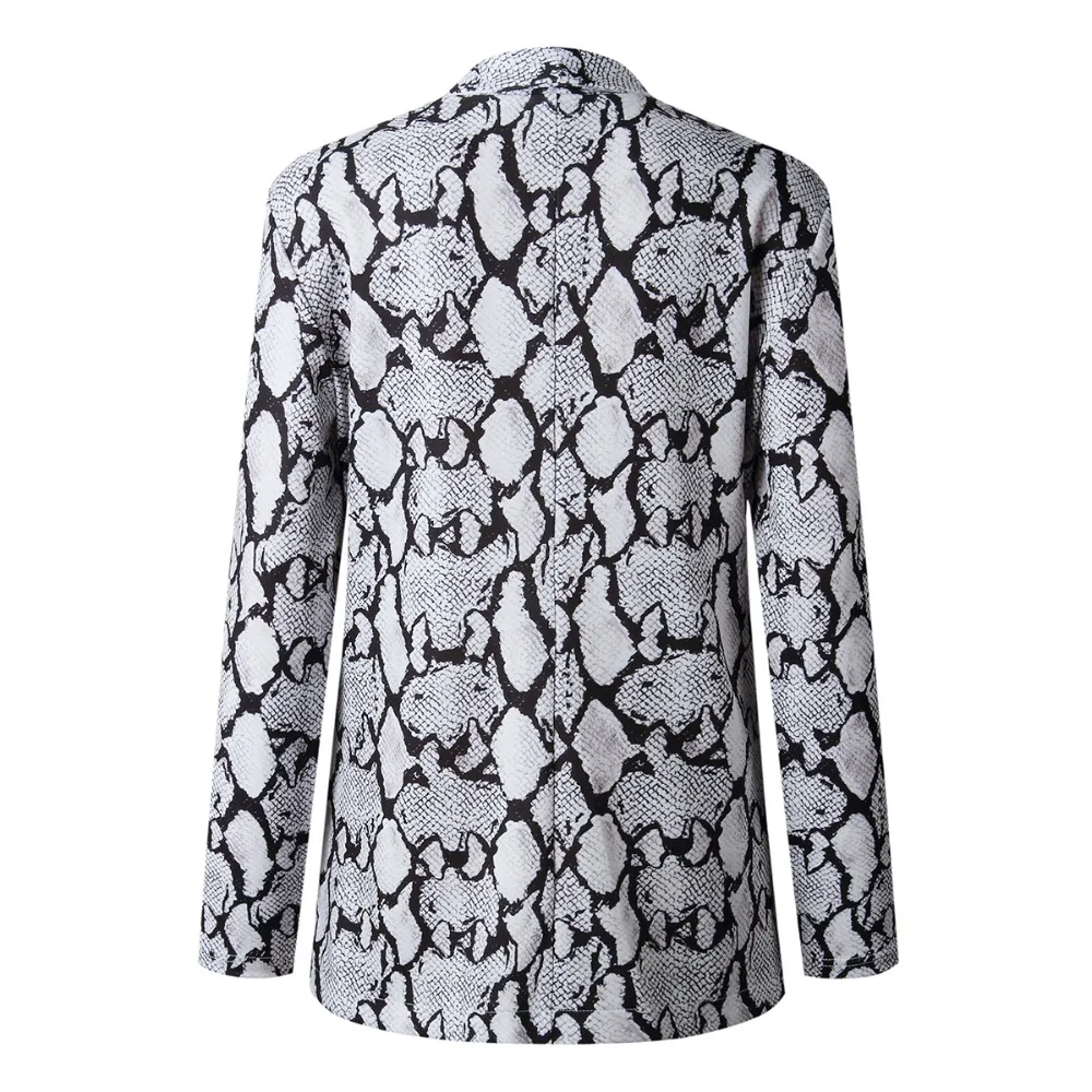 Осенне-Весенние Новые Модные леопардовые пальто со змеиным принтом однотонный