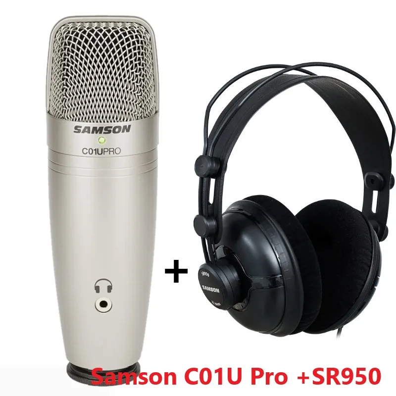 SAMSON C01U Pro USB с SR950 наушники Студийный конденсаторный микрофон для записи музыки