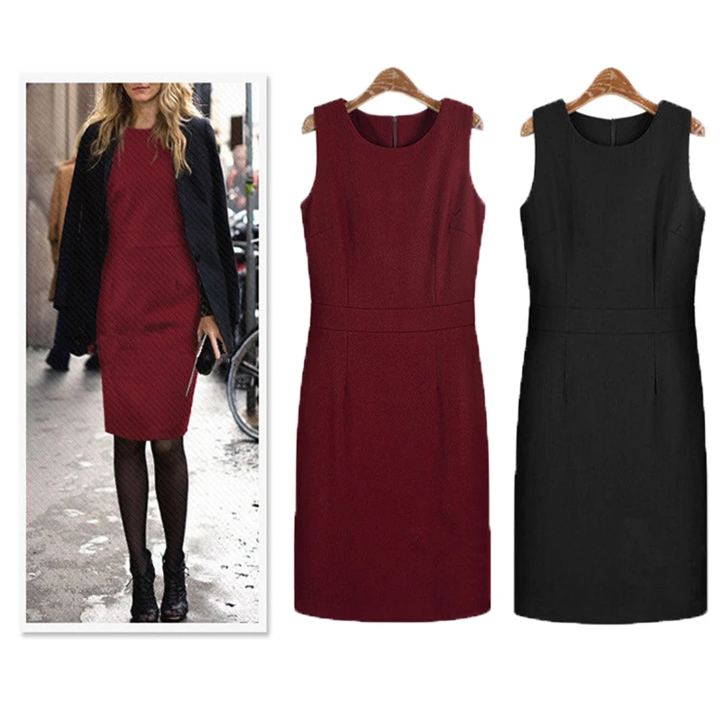 XS-4XL Plus Size Normal Quality Autumn Winter Women'S European Style Vest Sleeveless Woolen Sundress | Женская одежда