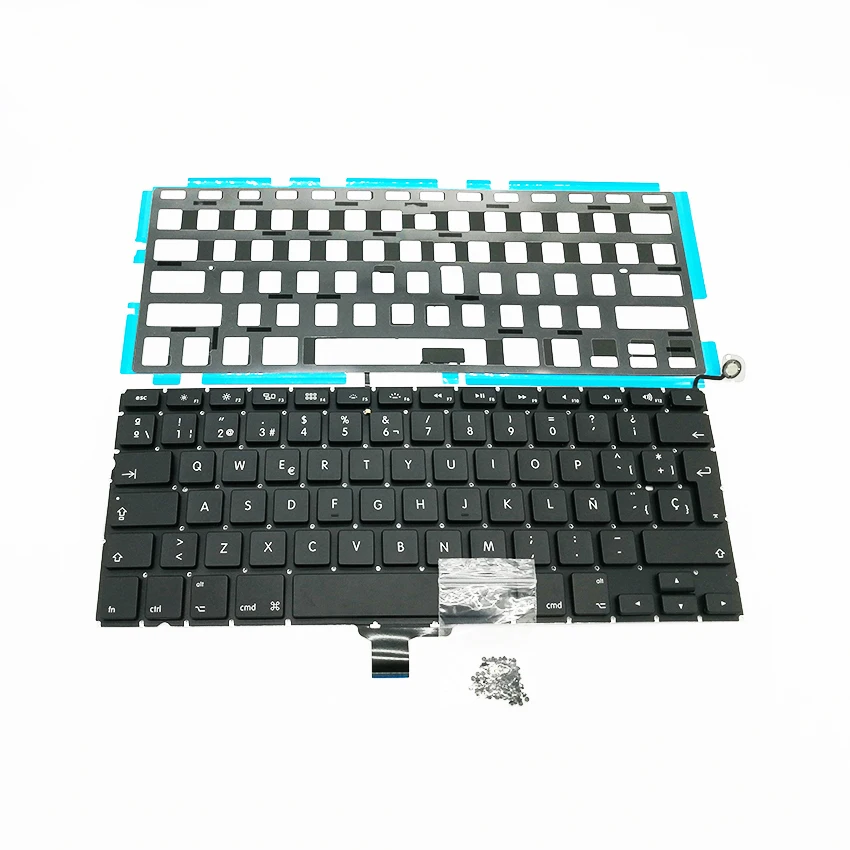Испанская клавиатура для ноутбука 5 шт./лот + Подсветка винты клавиатуры Macbook Pro 13 3