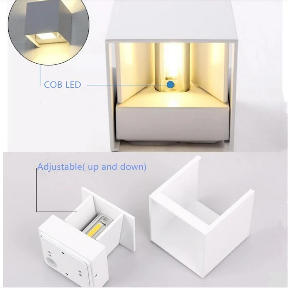 7 Вт Светодиодная наружная настенная лампа IP65 Регулируемая поверхность