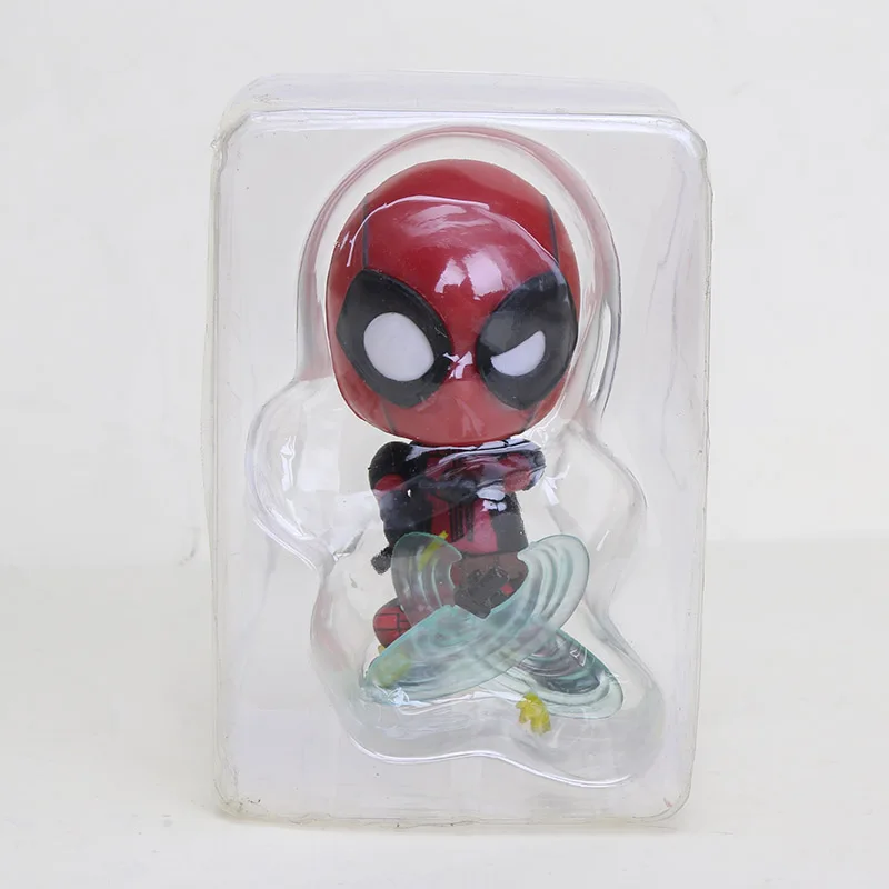 Мини 10 см Marvel игрушки Дэдпул фигурка качающаяся голова 1/10 масштаб предварительно окрашенный Человек-паук Черная пантера Коллекционная модель куклы игрушки - Цвет: Bullet Defleting opp