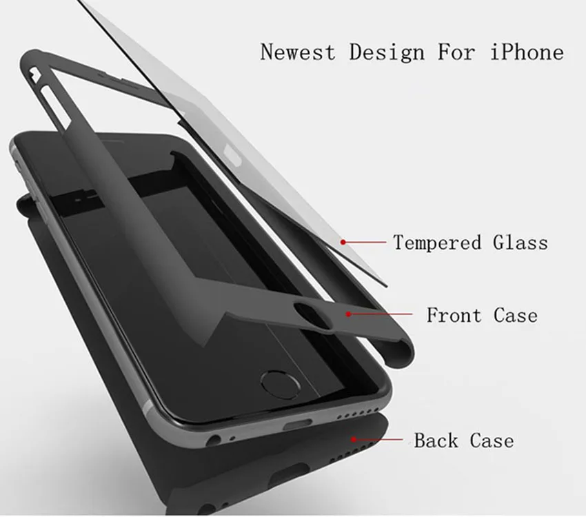 Роскошный Жесткий 360 полный защитный чехол для iPhone 8 7 6 Plus 6s чехлы телефонов iphone с