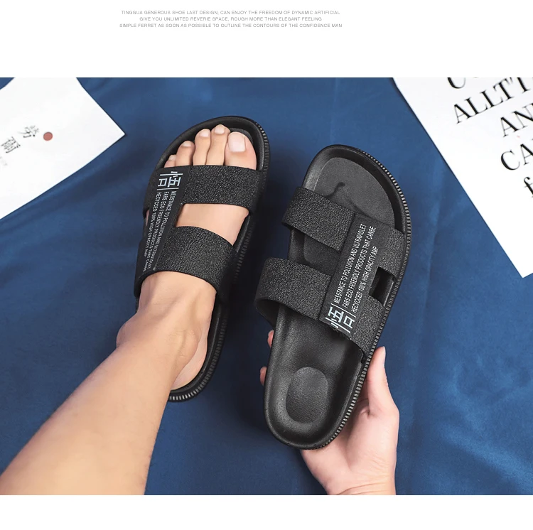 Zapatillas hombre; Новинка года; летние сандалии; мужские модные тапочки на плоской подошве; удобные мужские вьетнамки; уличная пляжная обувь для отдыха