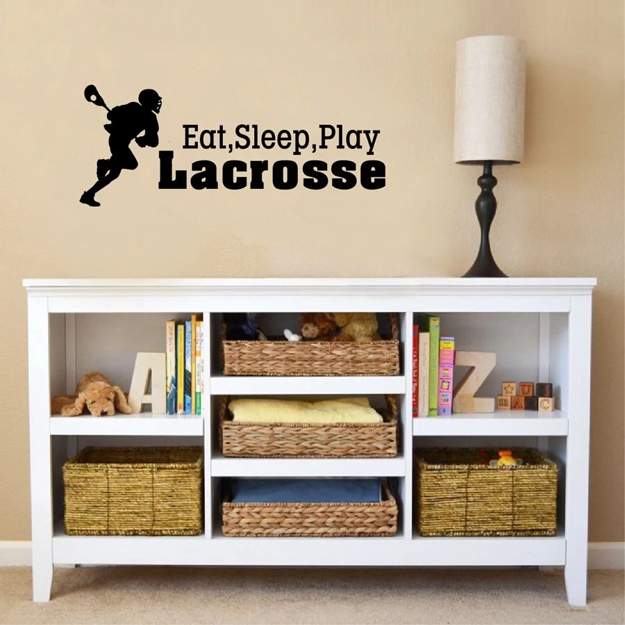 Виниловая наклейка на стену EAT SLEEP PLAY LACROSSE для мальчиков|vinyl wall stickers|wall stickervinyl |