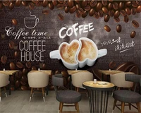 beibehang personality simple atmospheric three dimensional wallpaper hand painted coffee decorative painting background behang