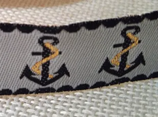 5 grey anchor 16 стилей, новинка,, 5/8 дюймов(16 мм x 5 ярдов), плетеная жаккардовая из полиэстера лента с любовью, часы в форме якоря, узор для ошейника собаки - Цвет: 5 grey anchor
