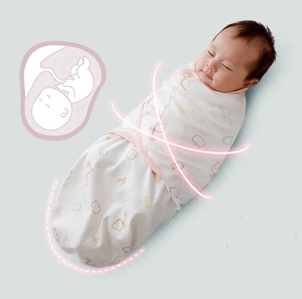 Конверт-кокон для новорожденных, пеленальный Конверт для младенцев, 100% хлопок, мягкие спальные мешки для новорожденных 0-3 месяцев