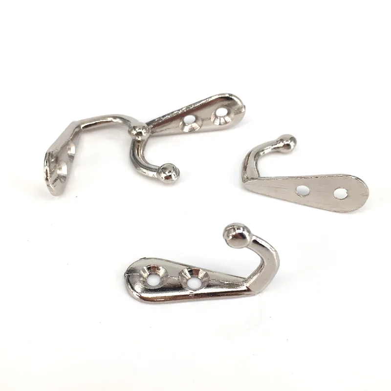 

10pcs 22*12*30m Silver Metal door wall hooks hanger Small Hooks Wall Hanger Hook For Wooden