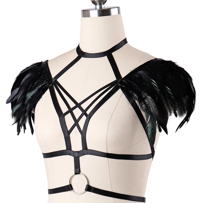Женский бюстгальтер с эполетами Rave Wear готический пояс ремнем соблазнительное