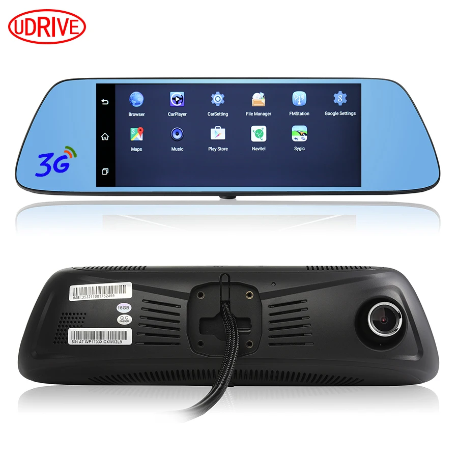 Udricare 7 дюймов Android GPS навигации видеорегистратор Регистраторы HD 1080 P Bluetooth телефон