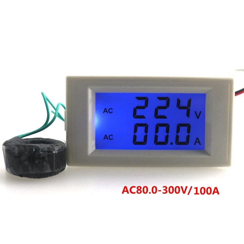 Цифровой AC 50A 100 300V/AC 100A 80 300V Вольтметр Амперметр ампер Панель измеритель