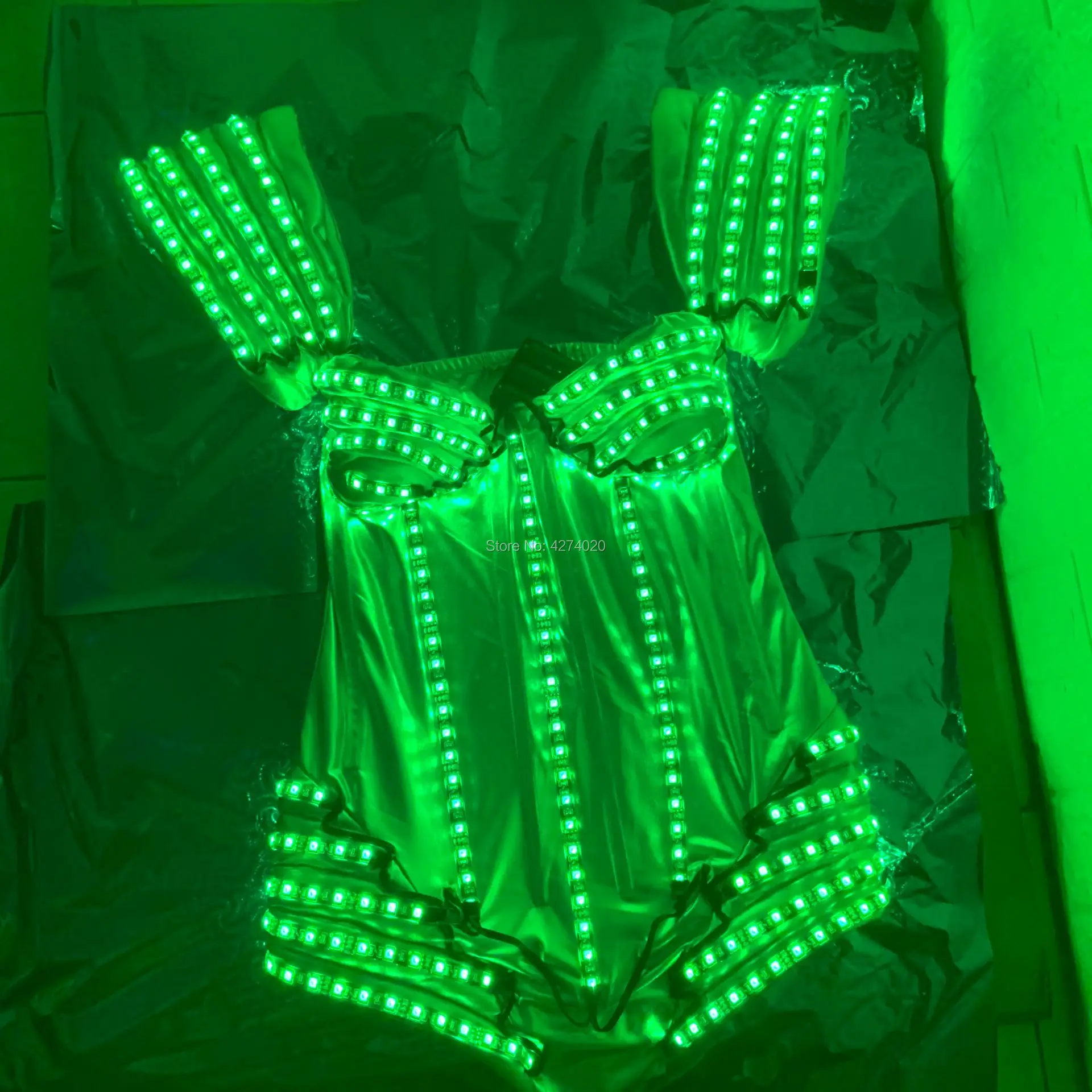 Ночной клуб Женский певец люмиус боди RGB LED светильник вечернее платье светящийся