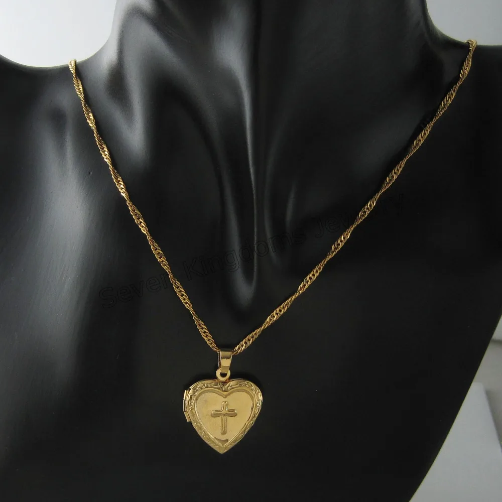 /Минимальный заказ 10 долларов/-жёлтое золотое ожерелье 18 дюймов и крест Иисуса