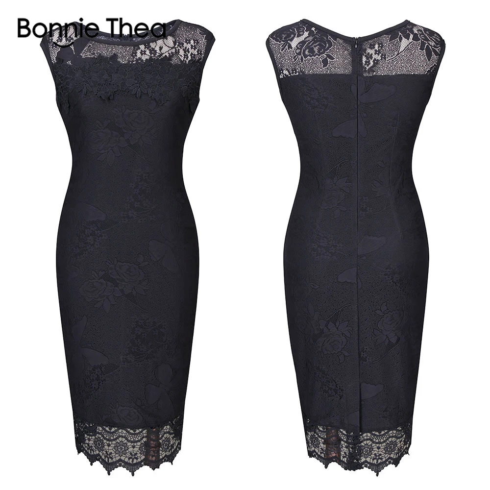 Bonnie Thea женское летнее кружевное тонкое шифоновое платье футляр сексуальное