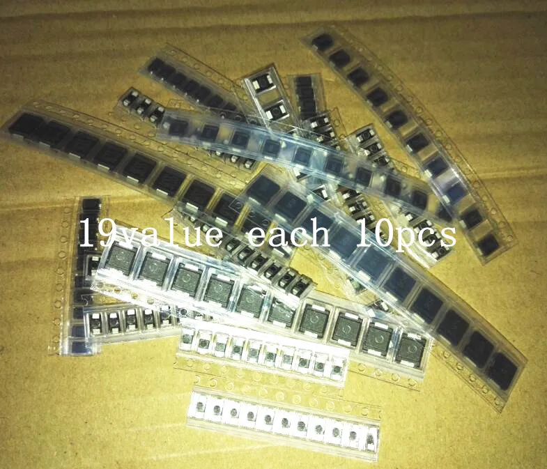 Комплект диодов SMD Schottky 30 ~ 100 в 10 шт. для ремонта и исследований SS34 SS36 SS210 SS16 SS24 SS12 SS14