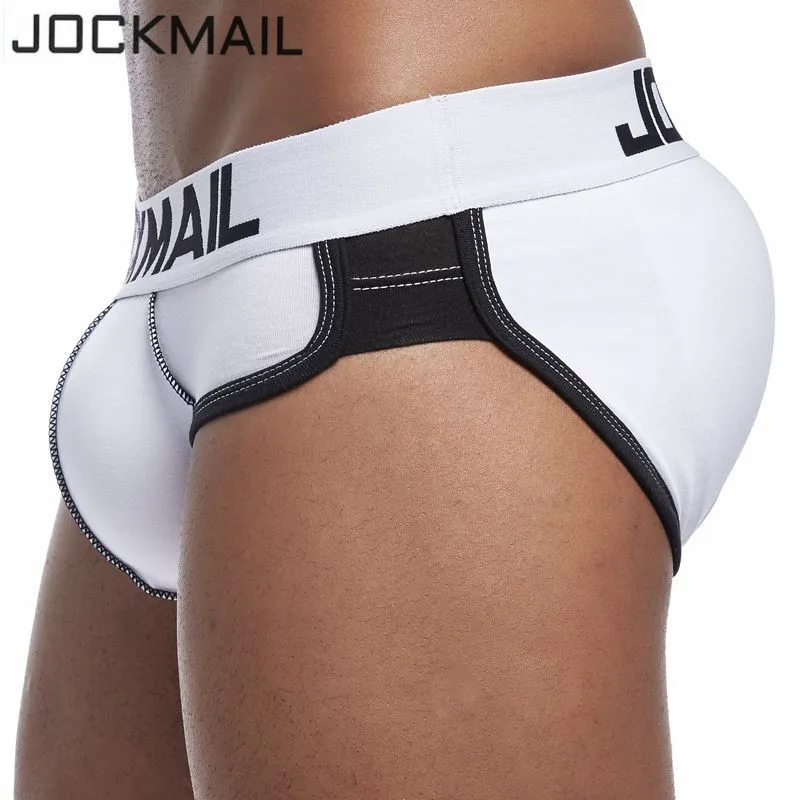 JOCKMAIL New Brand bulge enhancing Men underwear Sexy include Back hip Buttocks Enhance Removable Push Up Cup Men briefs